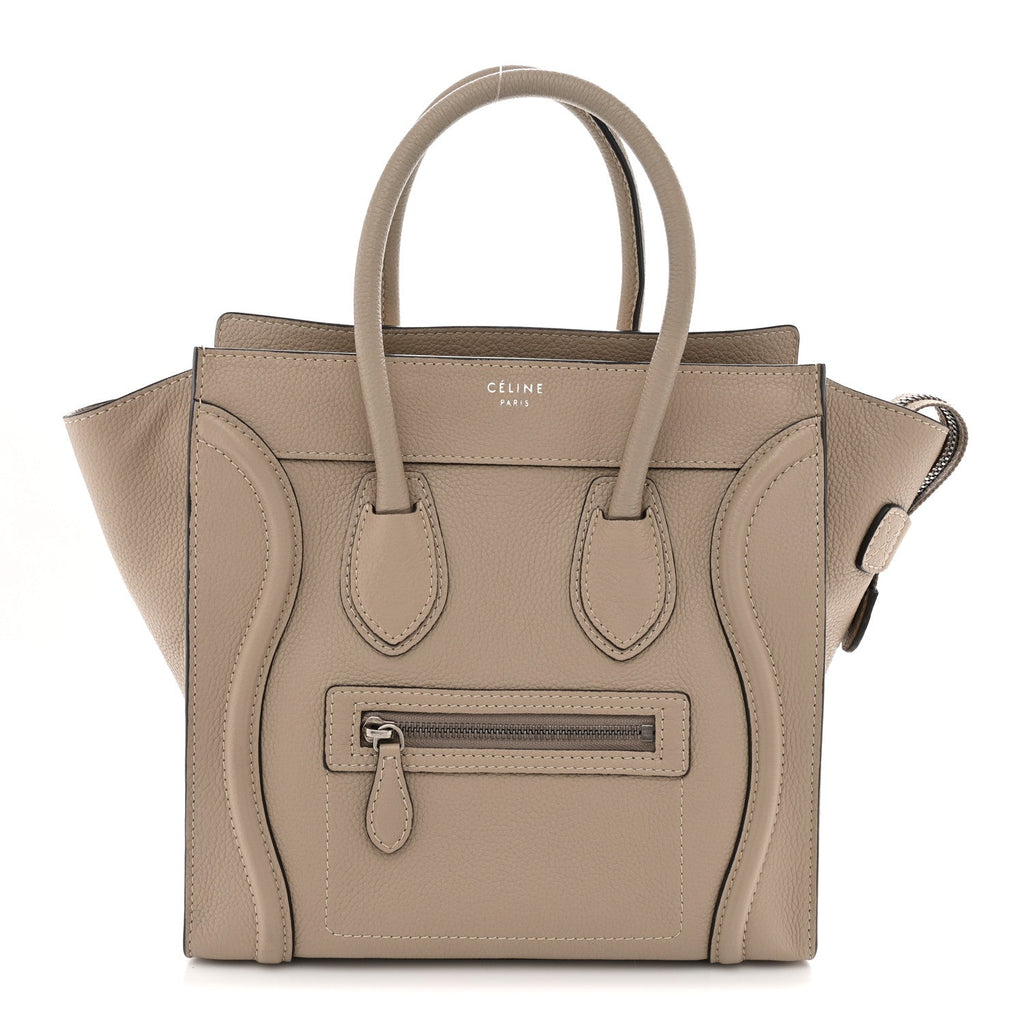 Drummed Calfskin Micro Luggage  Dune