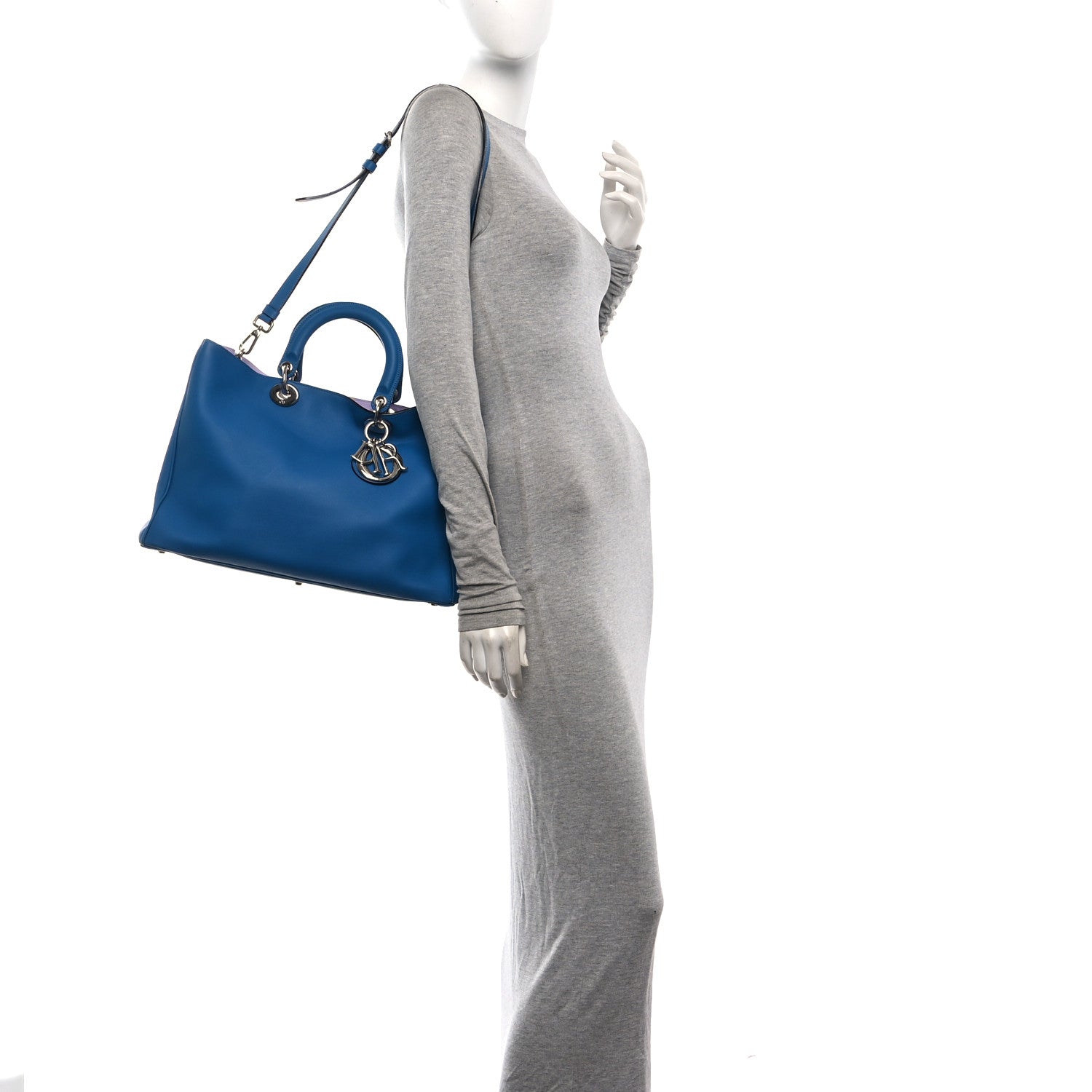 Smooth Calfskin Large Diorissimo Tote Blue