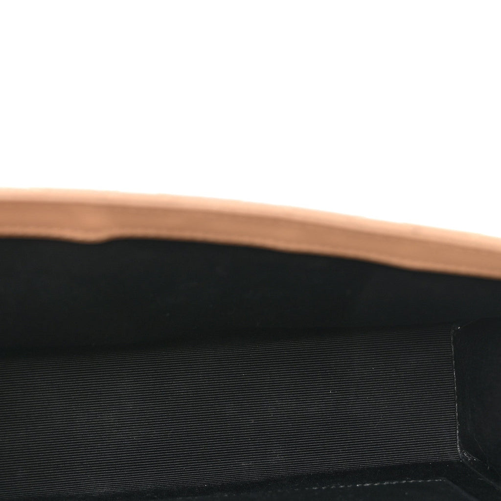 Grain De Poudre Textured Mixed Matelasse Medium Triquilt Monogram Satchel Dark Beige