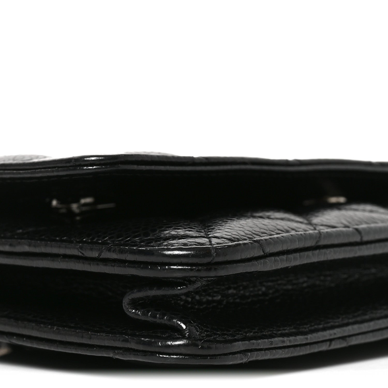 Caviar Quilted Wallet on Chain WOC Black