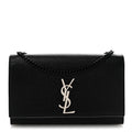 Grain De Poudre Medium Classic Monogram Kate Satchel Black White