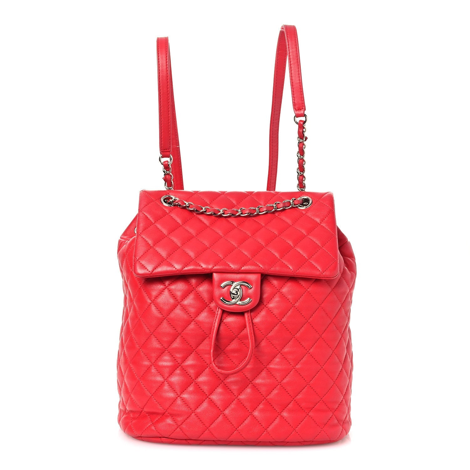 Lambskin Quilted Large Urban Spirit Backpack Red