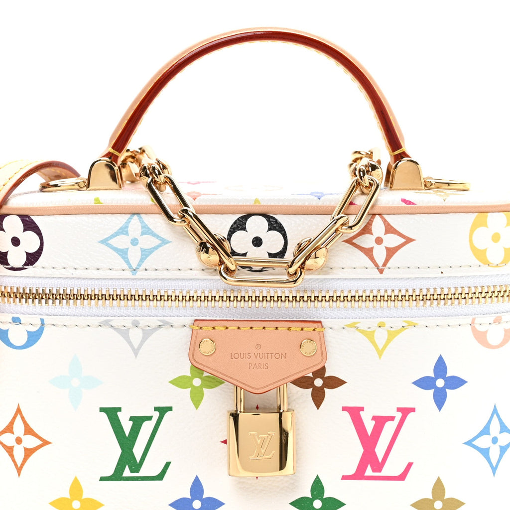 LV x TM Monogram Multicolor Vanity Chain Pouch White