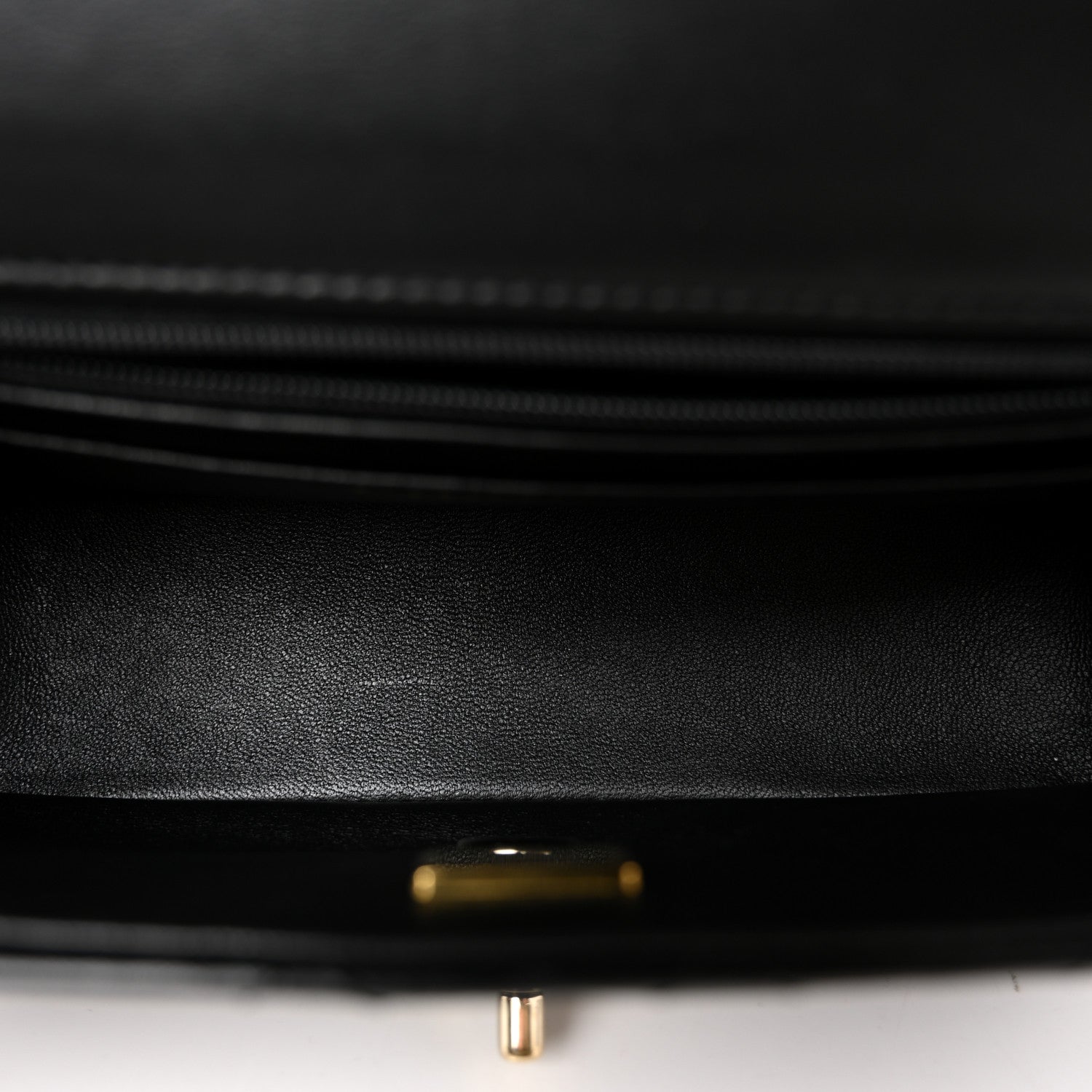 Lambskin Quilted Mini Top Handle Rectangular Flap Black