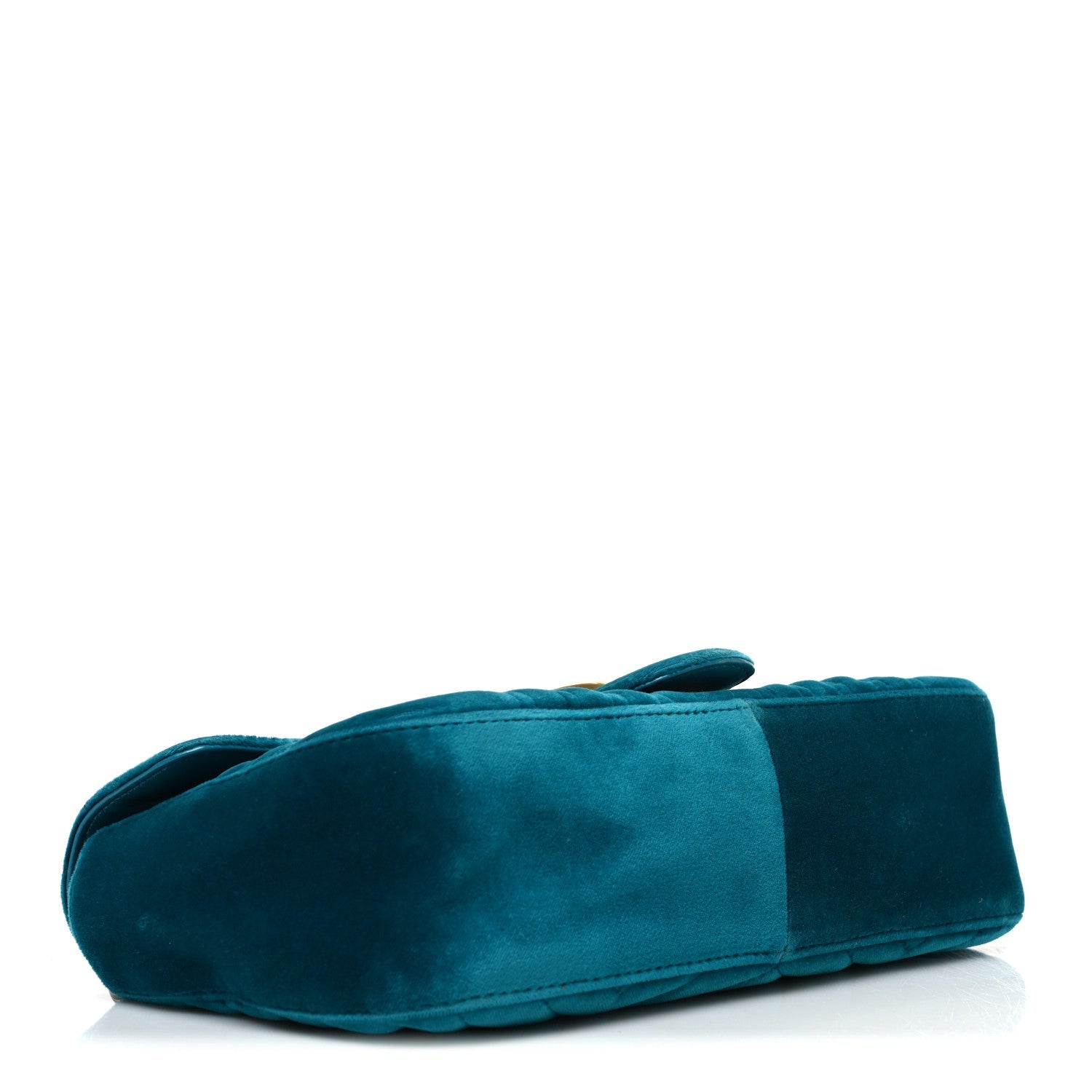 Velvet Matelasse Small GG Marmont Shoulder Bag Pavone Cyan