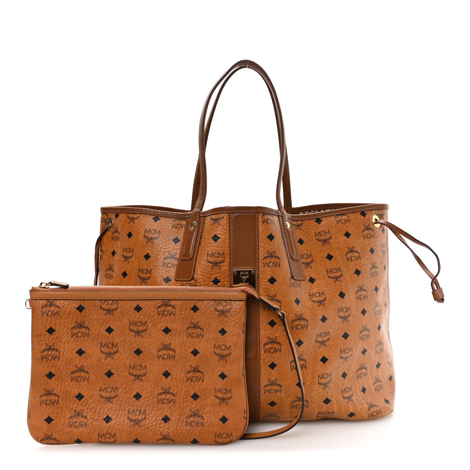 Visetos Large Liz Reversible Shopper Tote Cognac