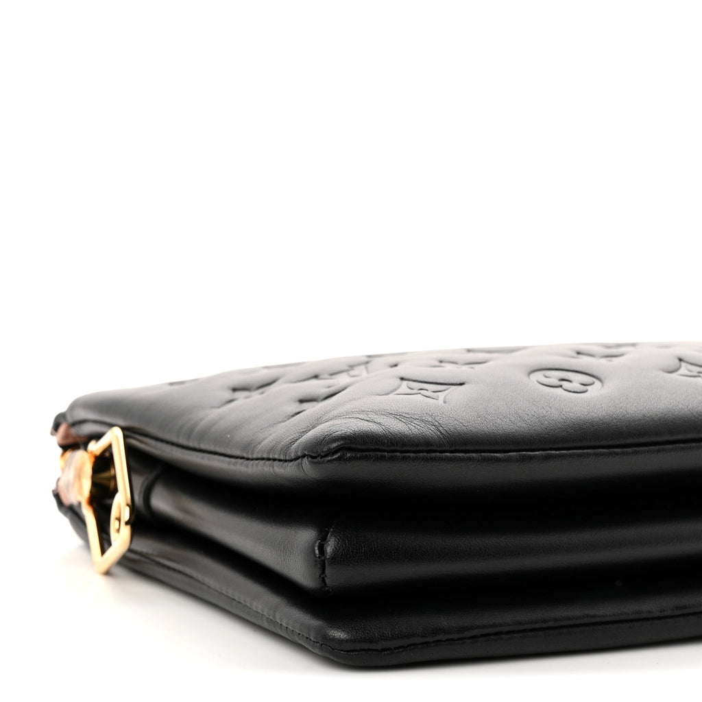Lambskin Embossed Monogram Coussin PM Black