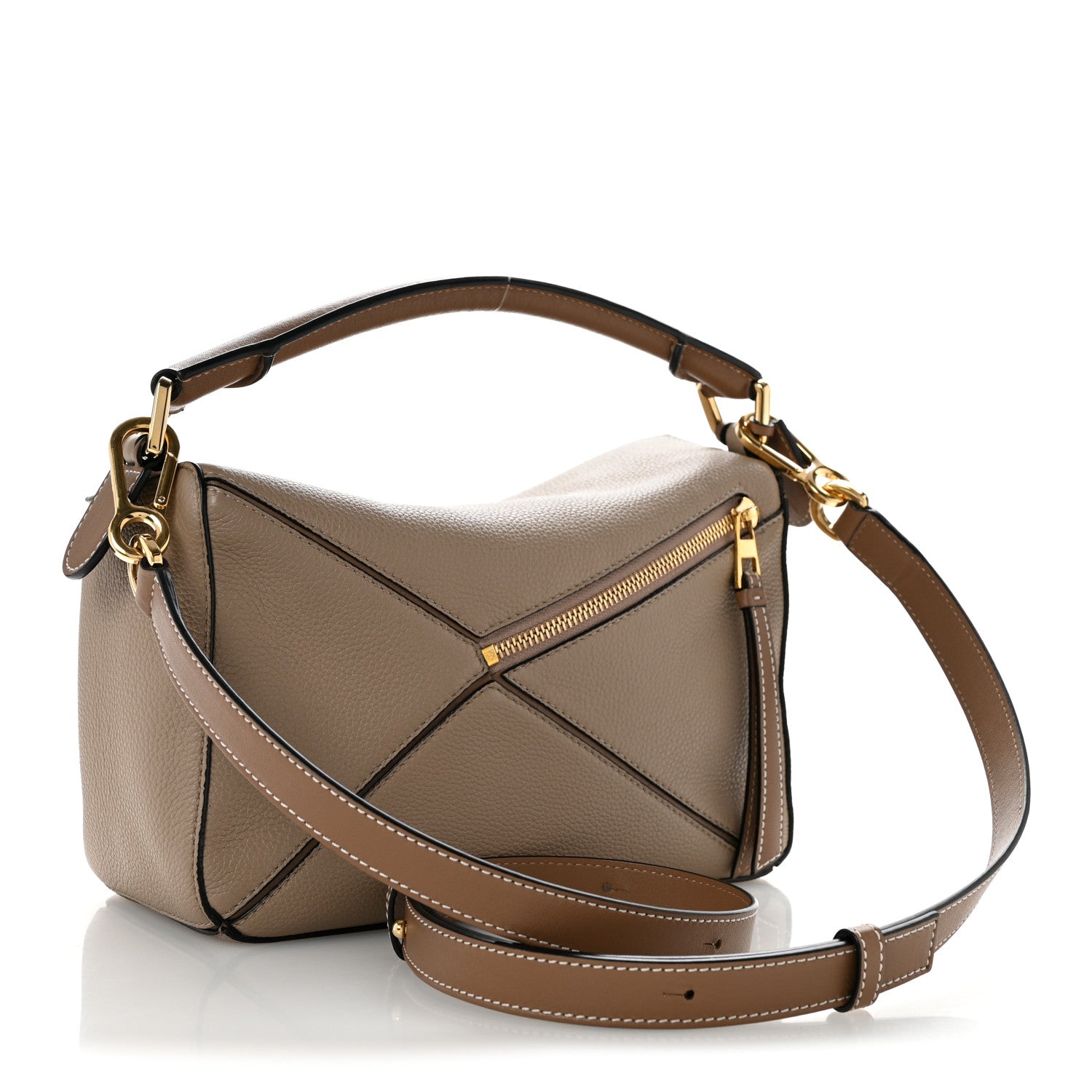 Grained Calfskin Small Puzzle Bag Sand Mink
