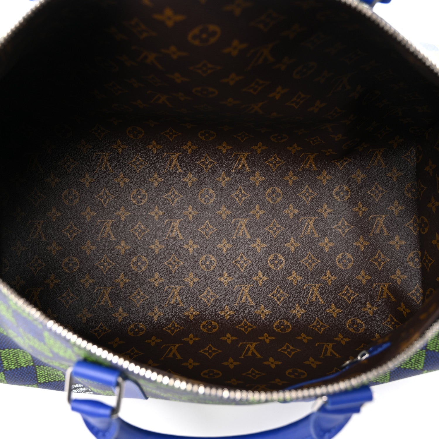 Damier Heritage Keepall Bandouliere 50 Blue Green