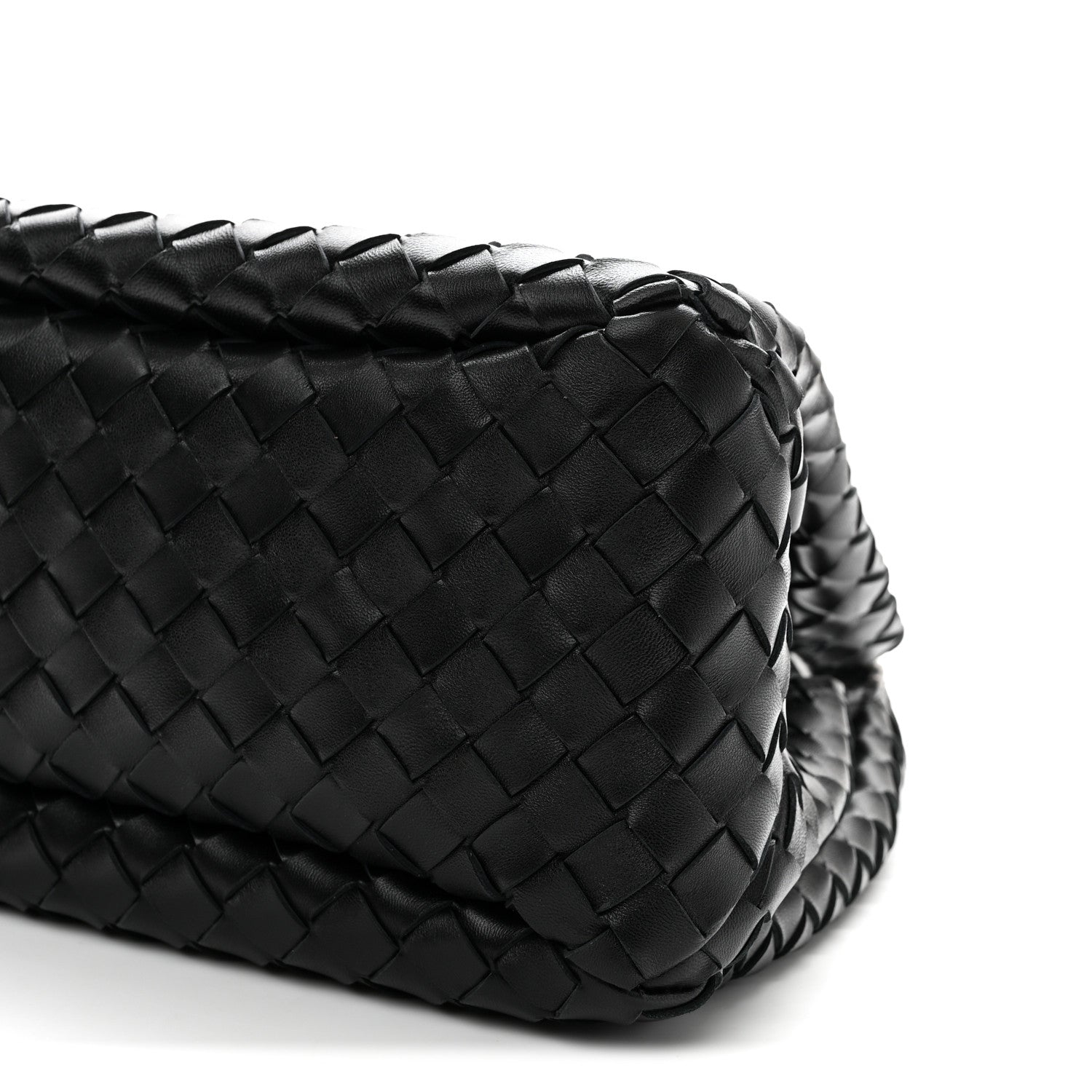 Nappa Intrecciato Small Campana Shoulder Bag Black
