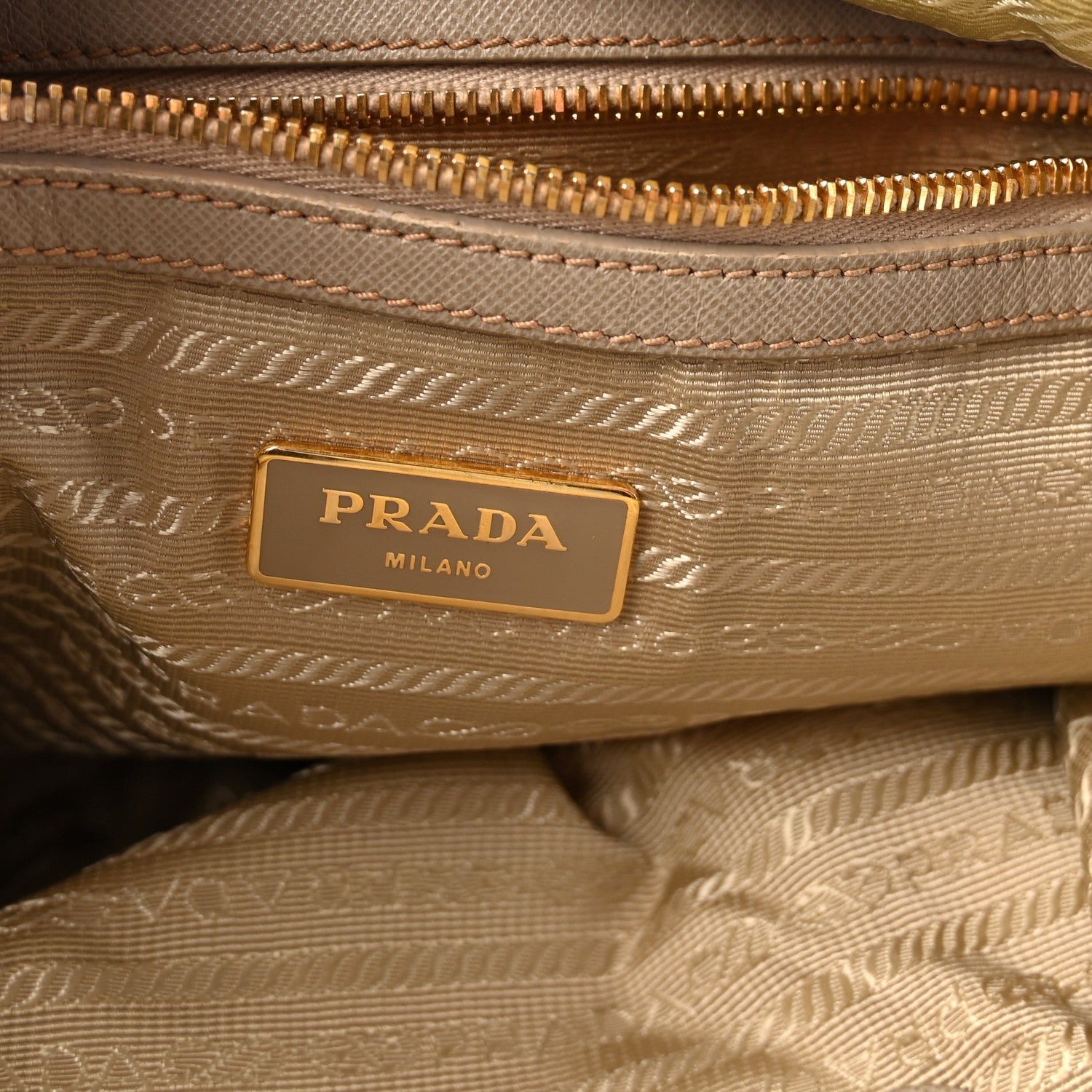 Quilted Nylon Saffiano Shopping Satchel Pomice