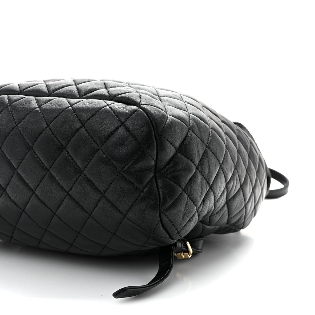 Lambskin Quilted Large Urban Spirit Backpack Black