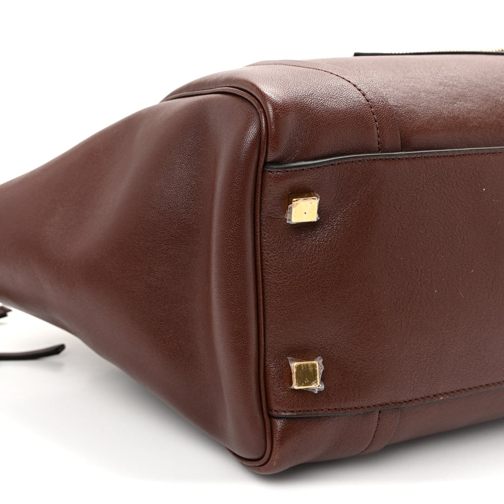 Supple Shiny Lambskin Medium Smiling New Luggage Brick