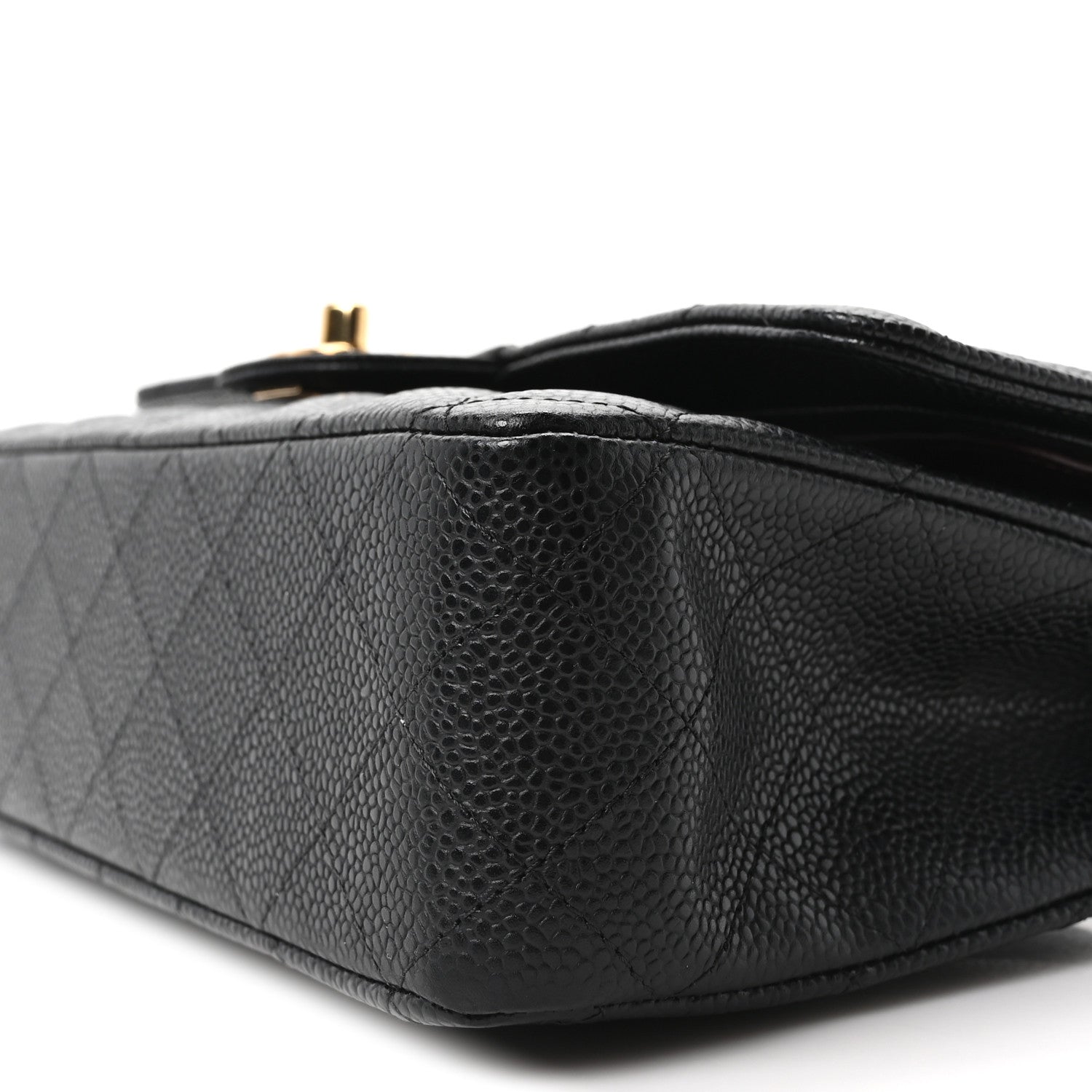 Caviar Quilted Medium Double Flap Black