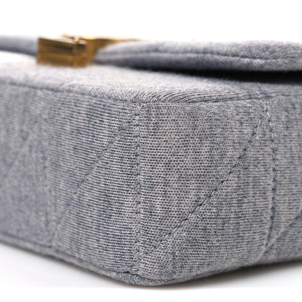 Jersey Wool Patchwork Monogram Mini Jamie Baguette Grigio