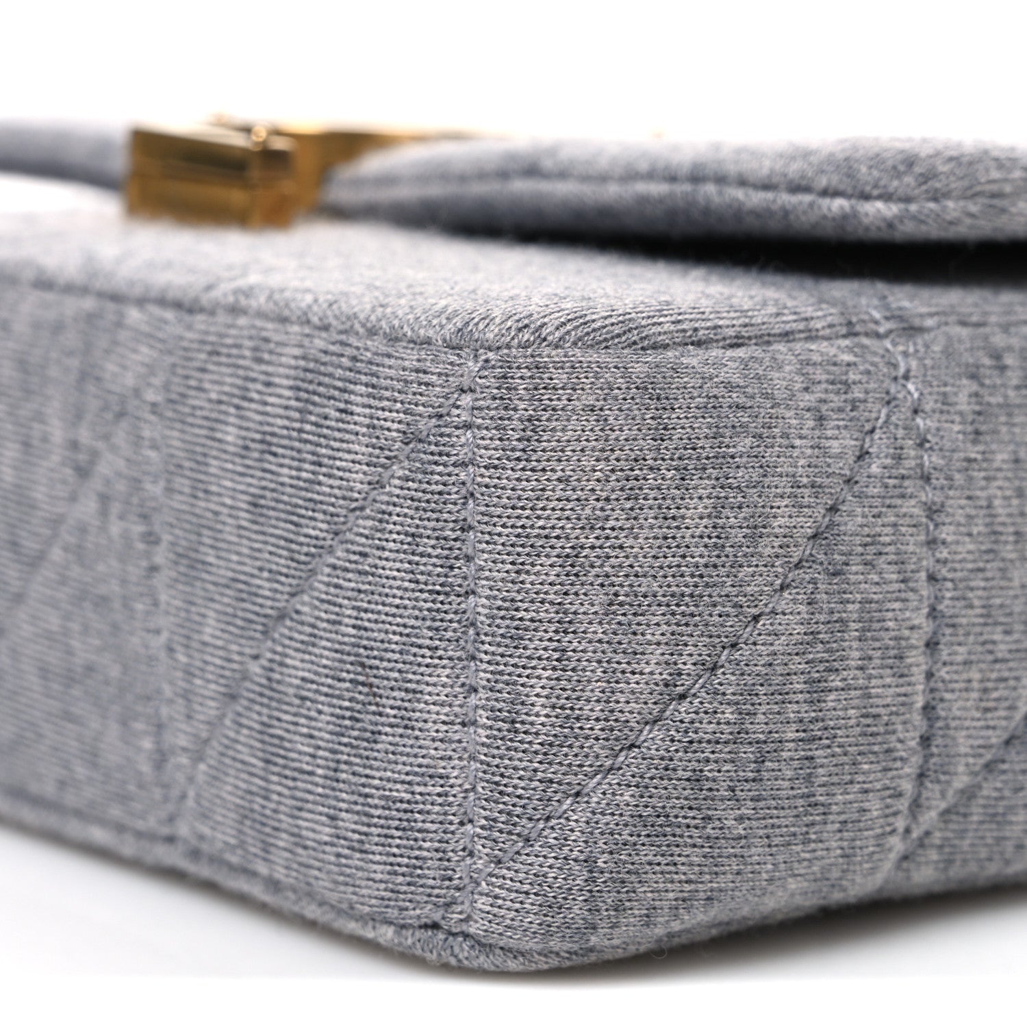 Jersey Wool Patchwork Monogram Mini Jamie Baguette Grigio