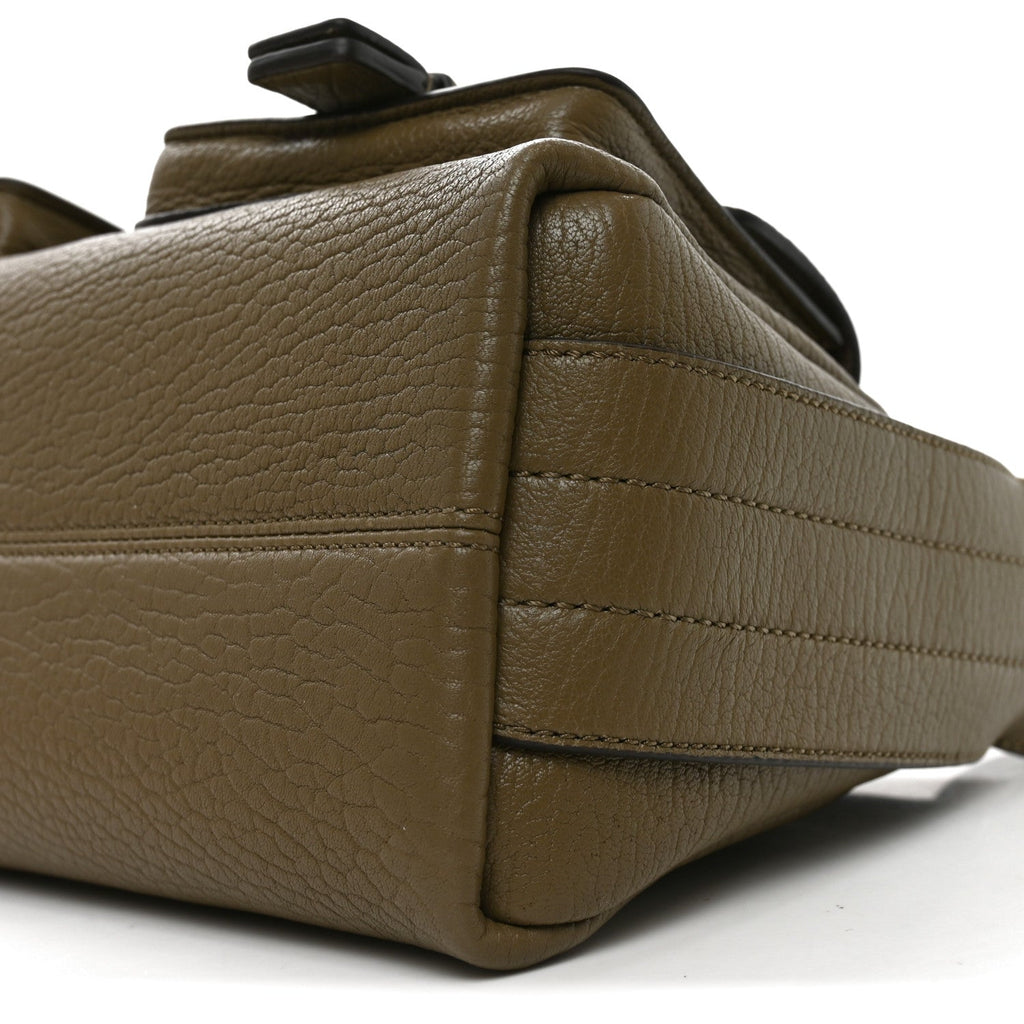 Natural Grain Calfskin Maggie Shoulder Bag Linen Green