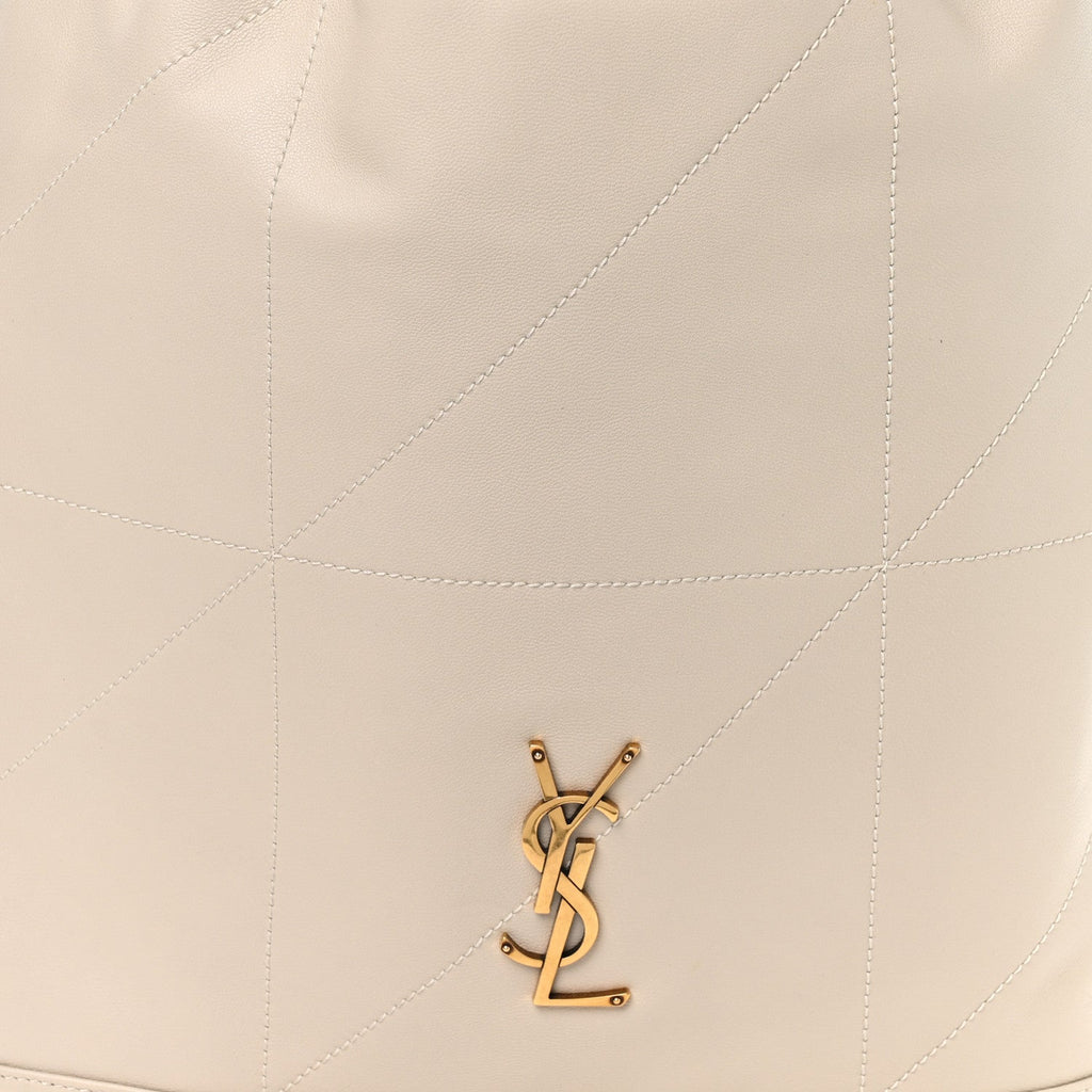Lambskin Matelasse Monogram Medium Jamie 4.3 Pochon Blanc Vintage
