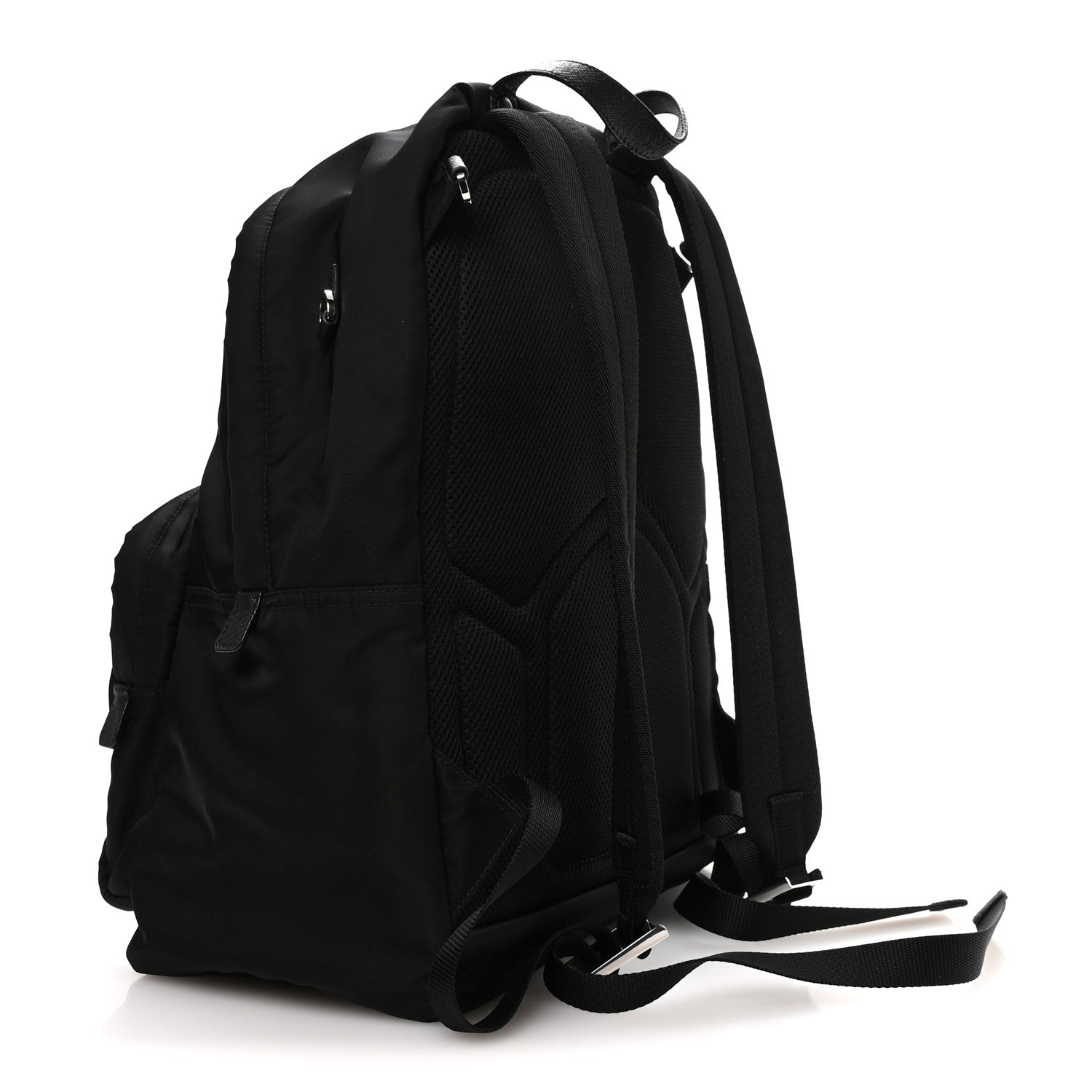 Tessuto Nylon Saffiano Day Backpack Black