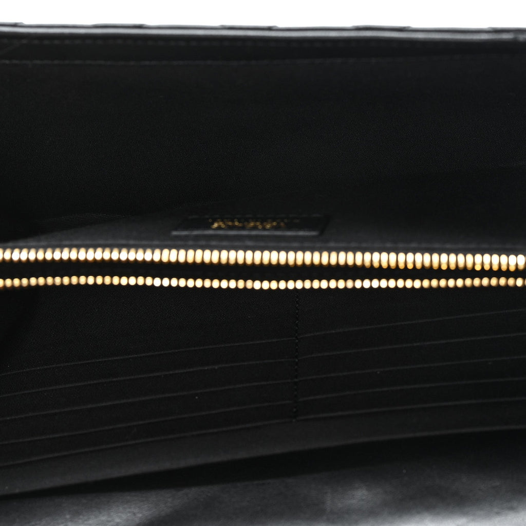 Lambskin Quilted Medusa Wallet On Chain Crossbody Black