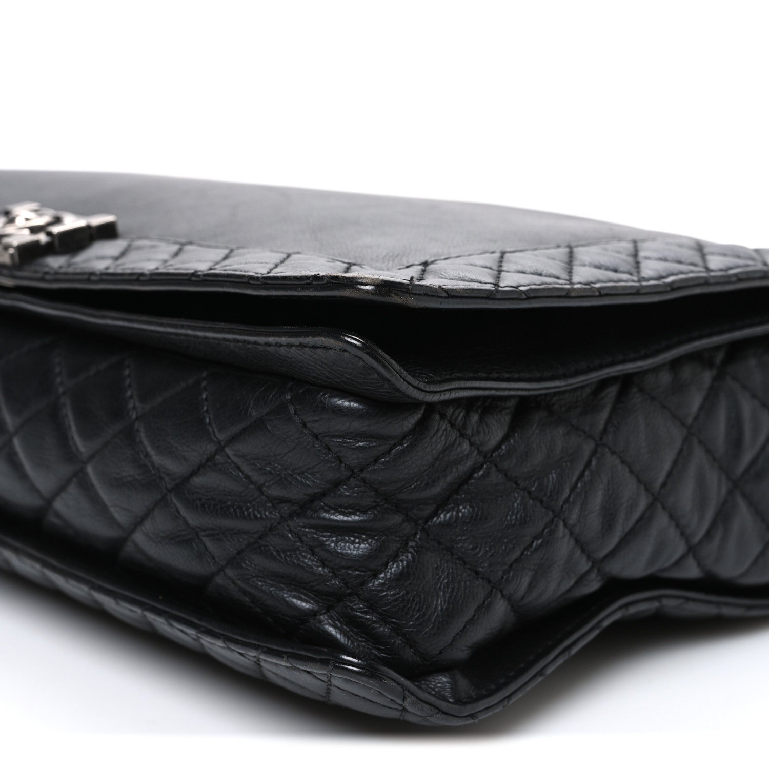 Calfskin Large Boy Reverso Flap Black