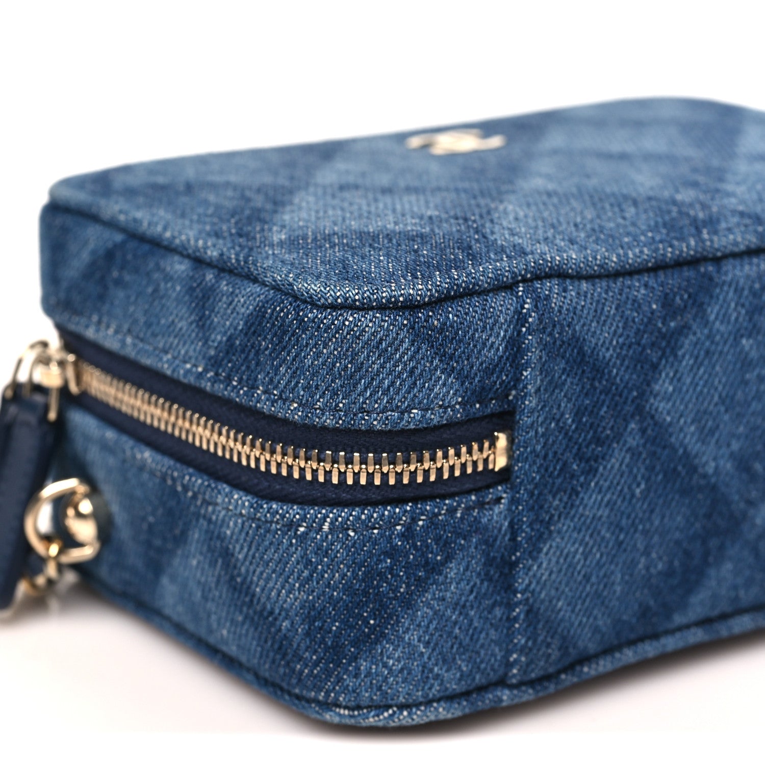 Printed Denim CC Camera Case Blue