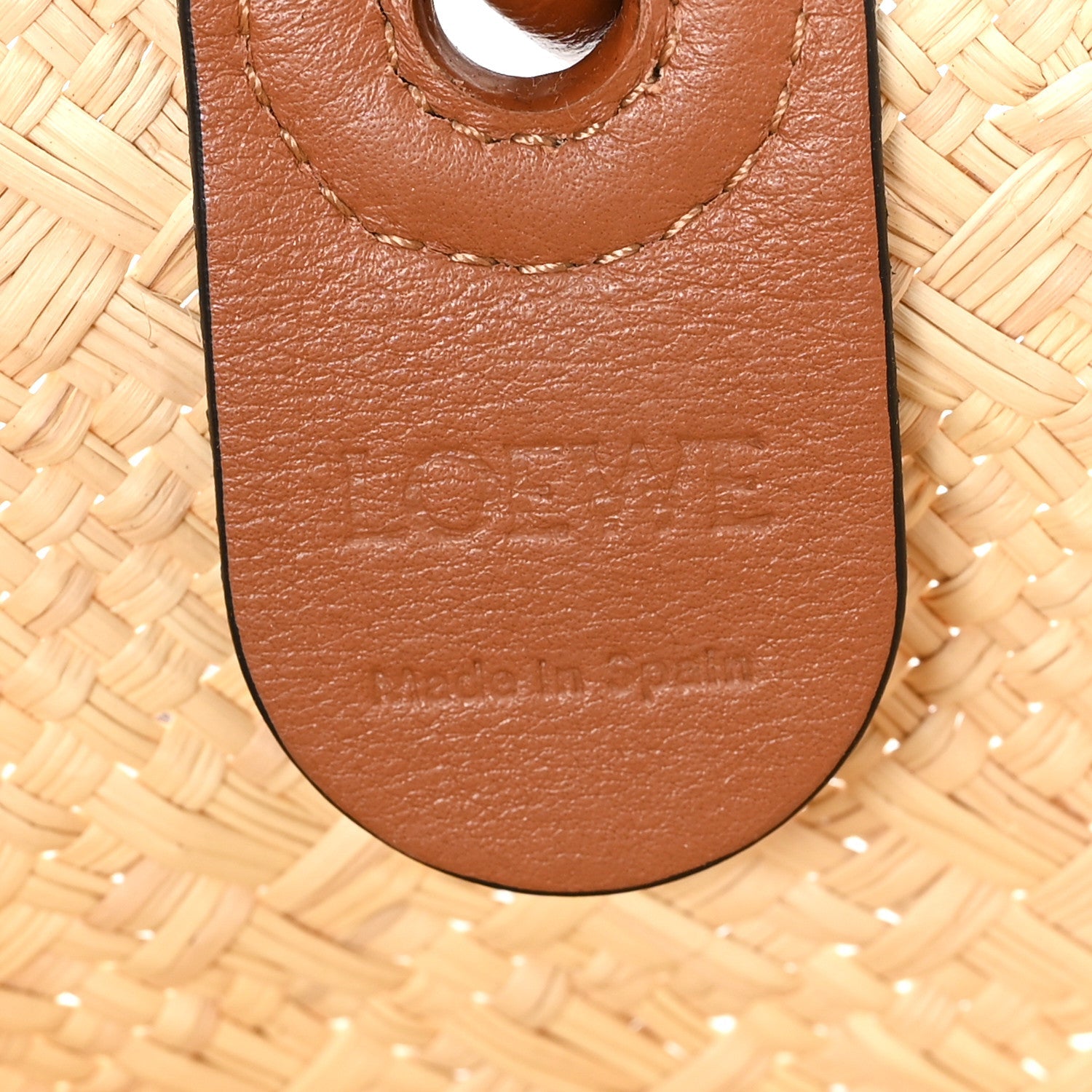 Calfskin Raffia Paulas Ibiza Small Anagram Basket Tote Bag Natural Tan