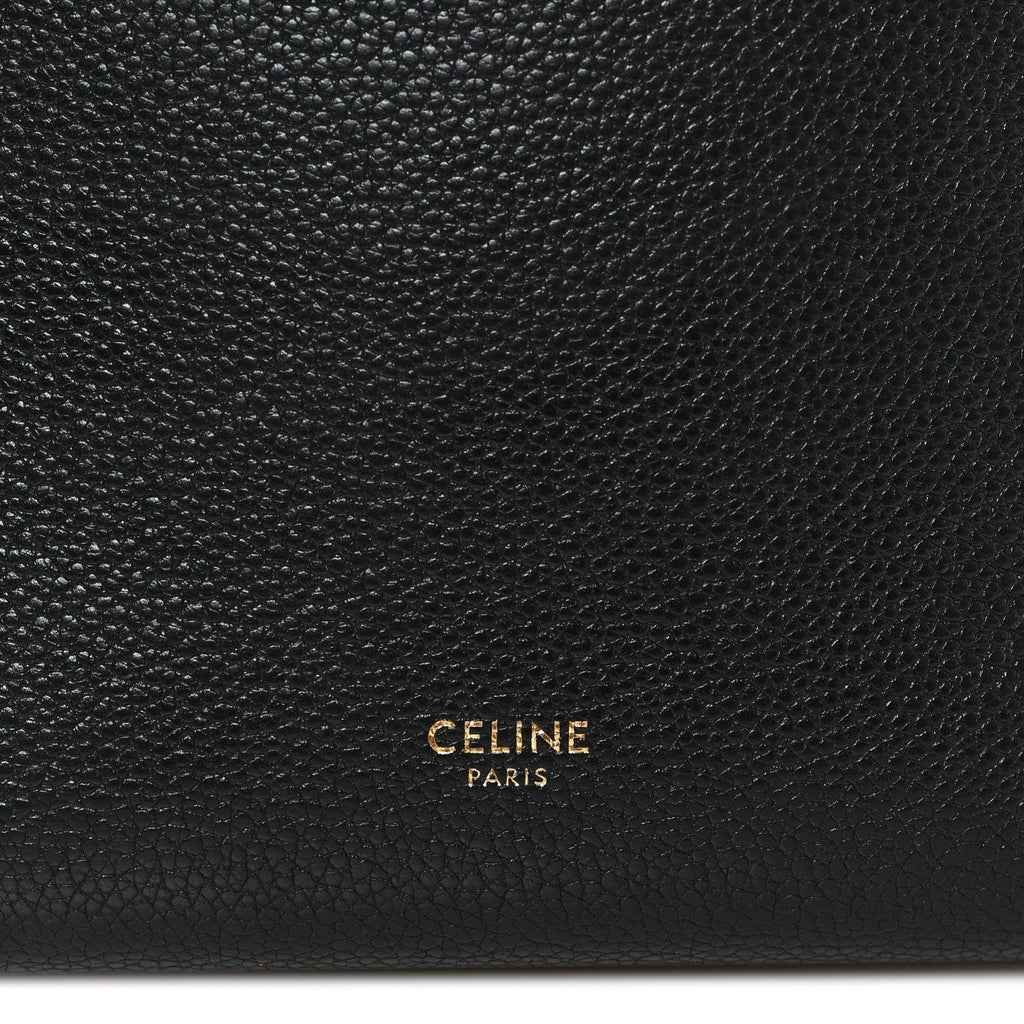 Soft Grained Calfskin Small Sangle Bucket Bag Black