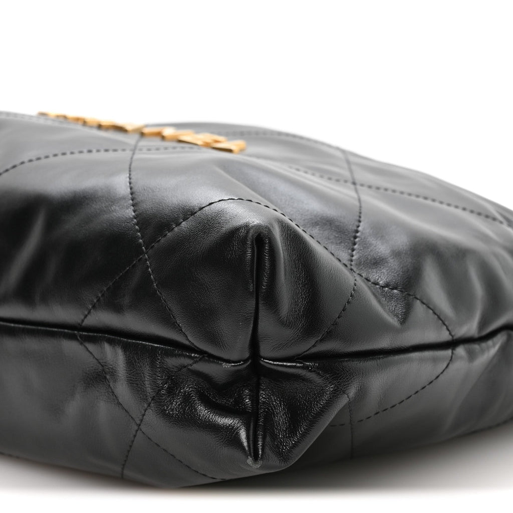 Shiny Calfskin Quilted Small Chanel 22 Black