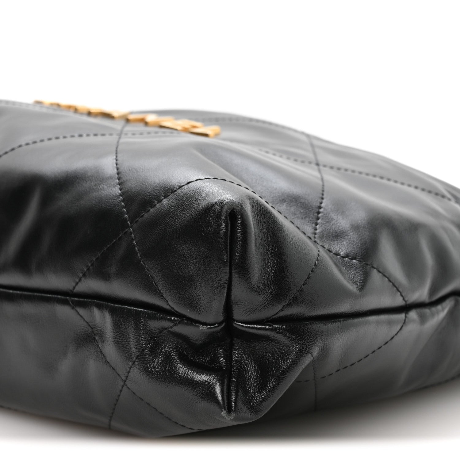 Shiny Calfskin Quilted Small Chanel 22 Black