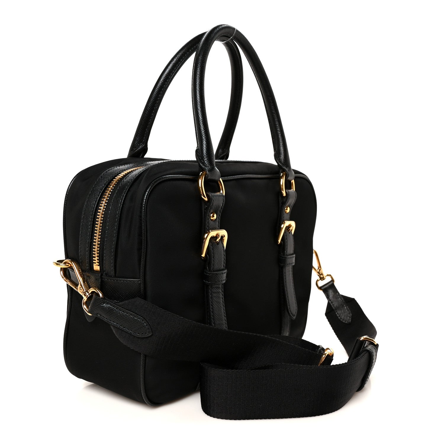 Tessuto Nylon Saffiano Bauletto Black