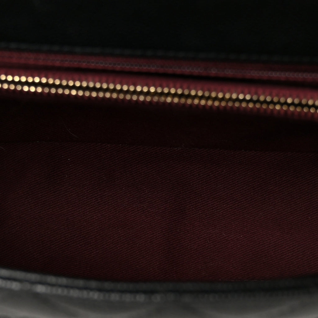 Caviar Quilted Small Coco Handle Flap Black
