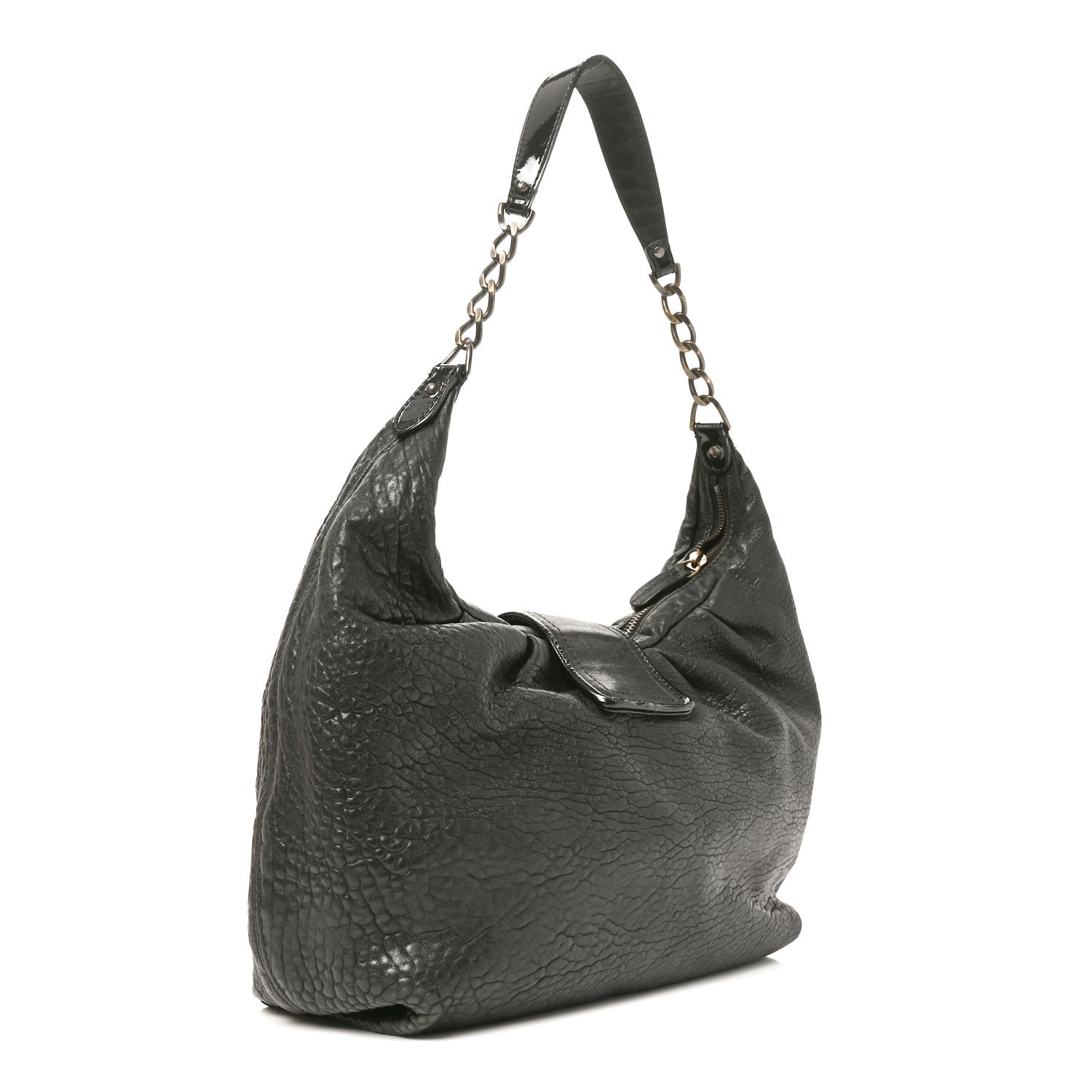 Nappa Patent B Buckle Hobo Black