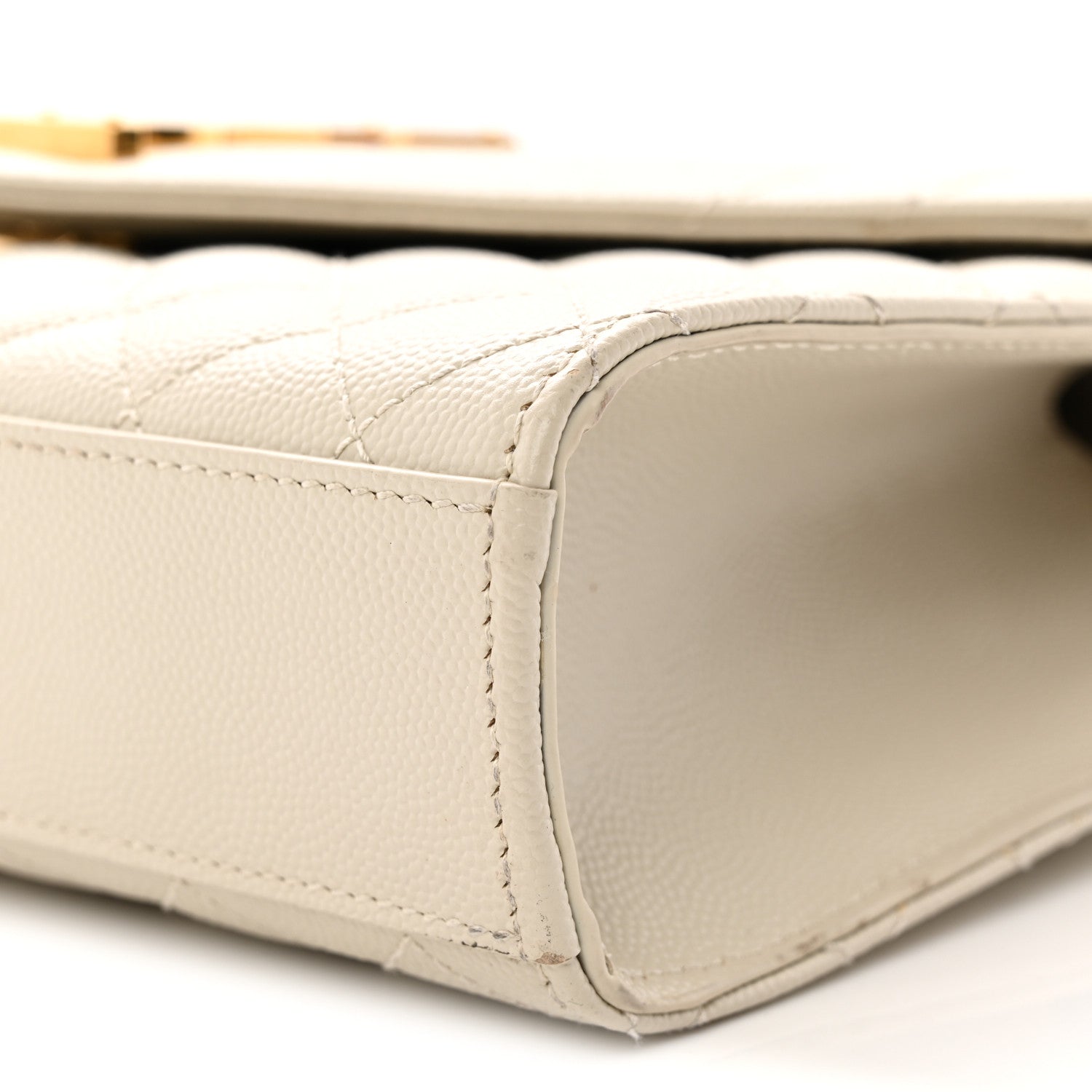 Grain De Poudre Textured Mixed Matelasse Medium Triquilt Monogram Satchel Crema Soft