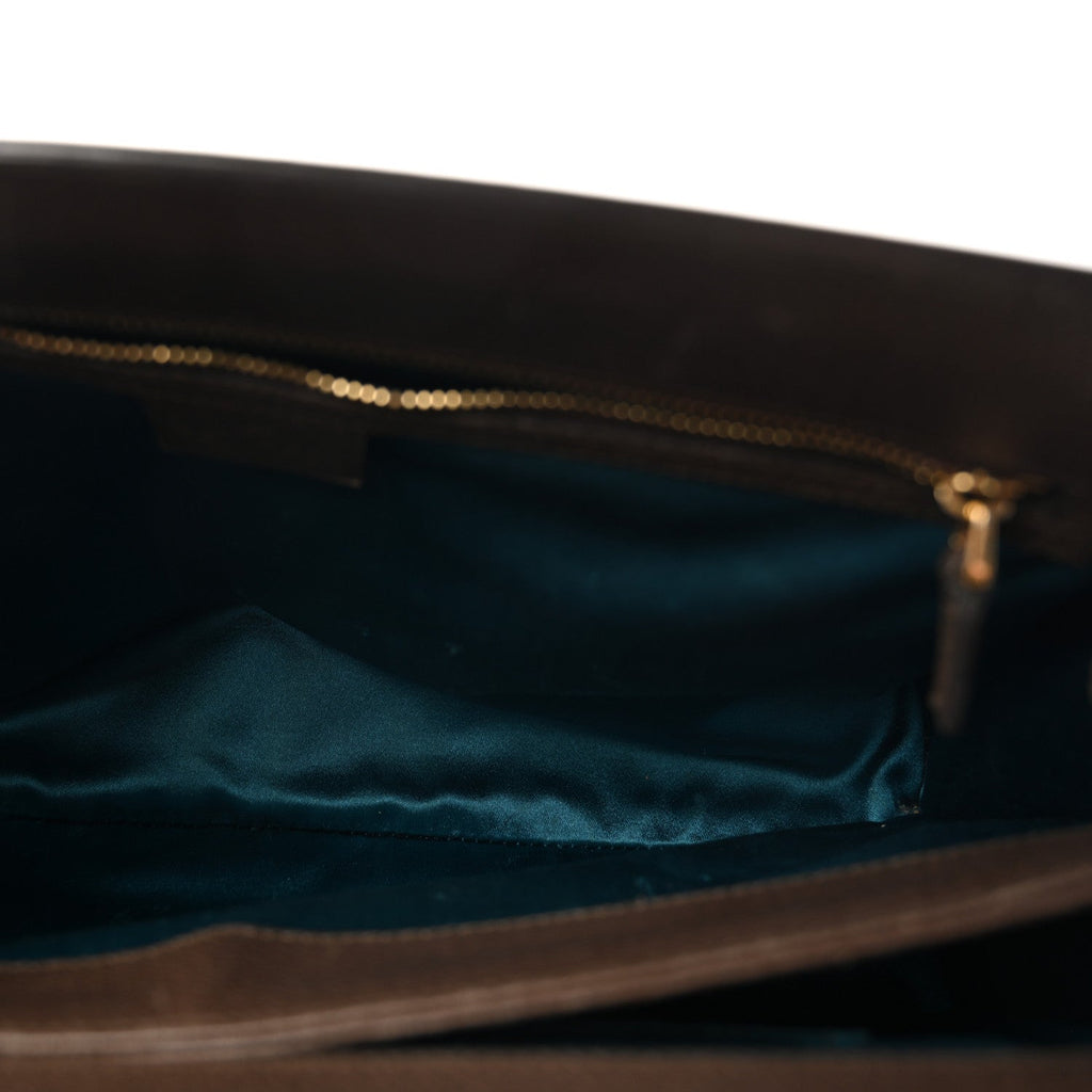 GG Supreme Monogram Web Medium Ophidia Chain Shoulder Bag Brown
