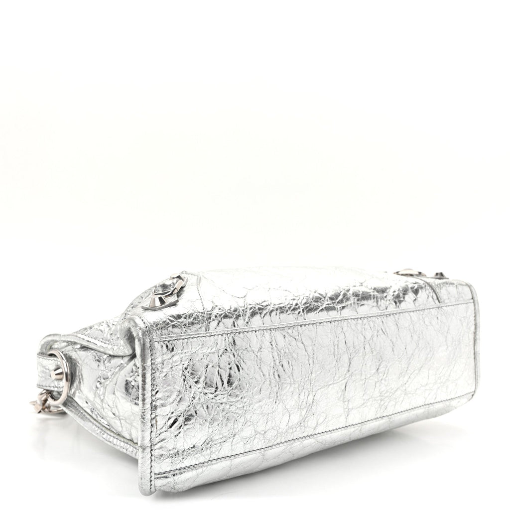 Metallic Agneau Silver Hardware Small Le City Silver