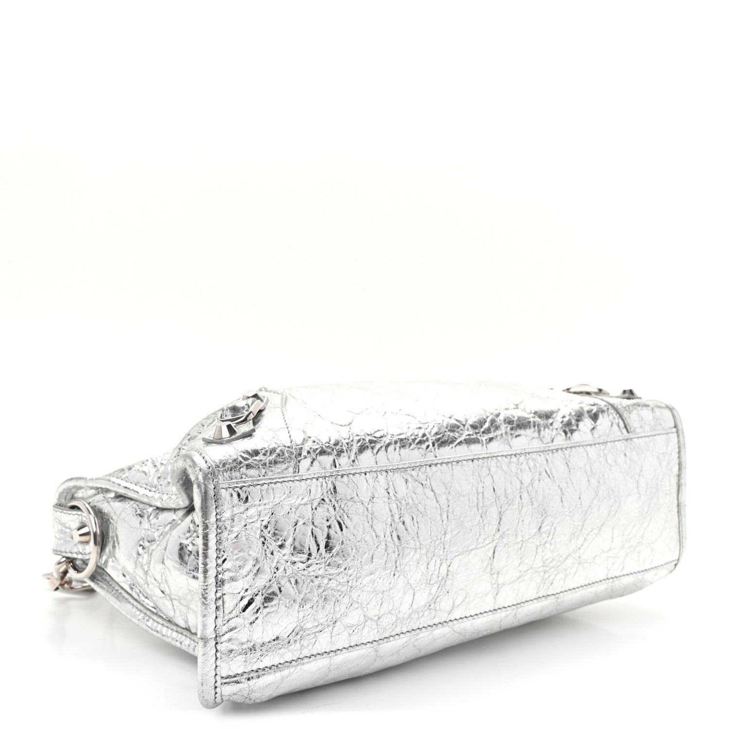 Metallic Agneau Silver Hardware Small Le City Silver