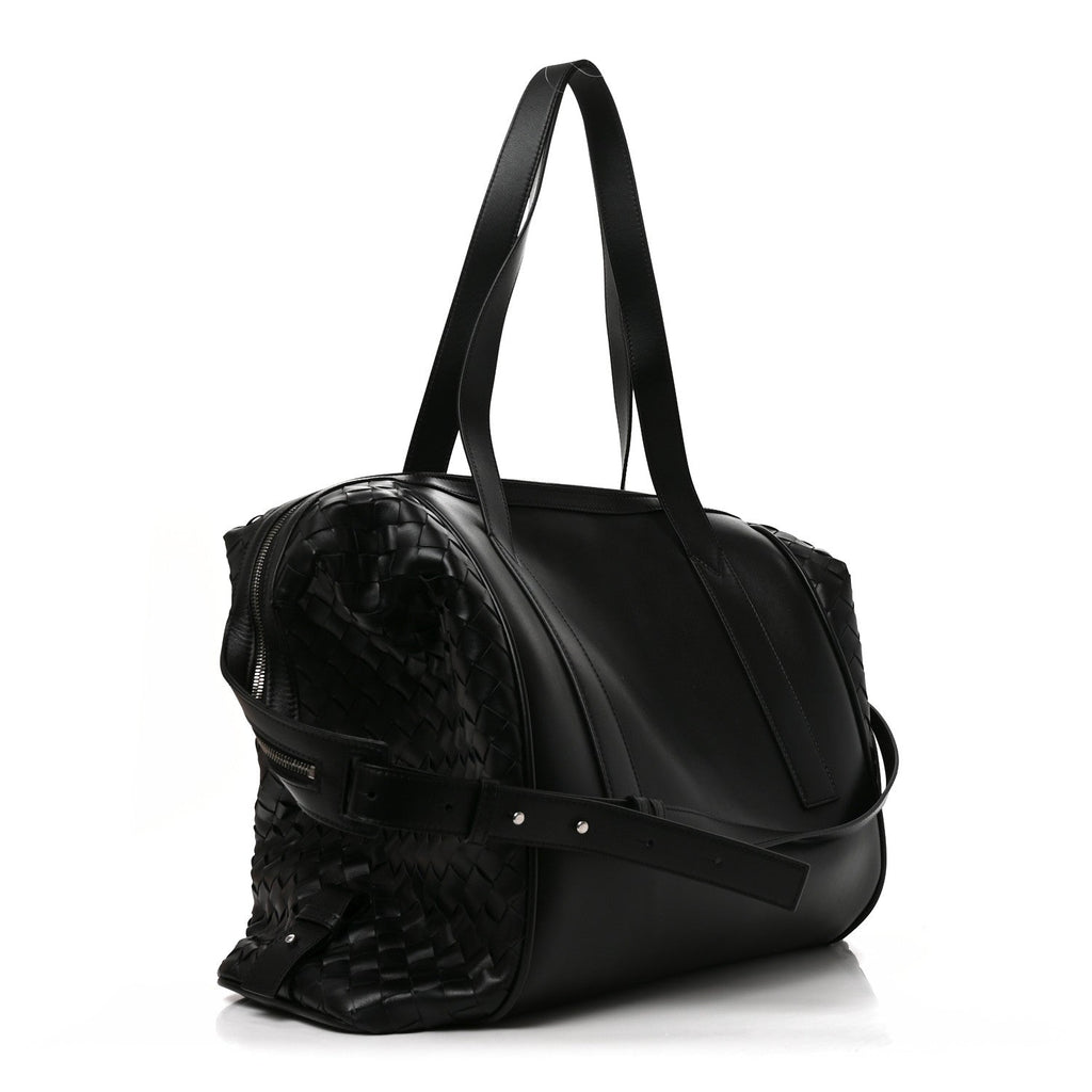 Nappa Intrecciato Helix Weekender Bag Black