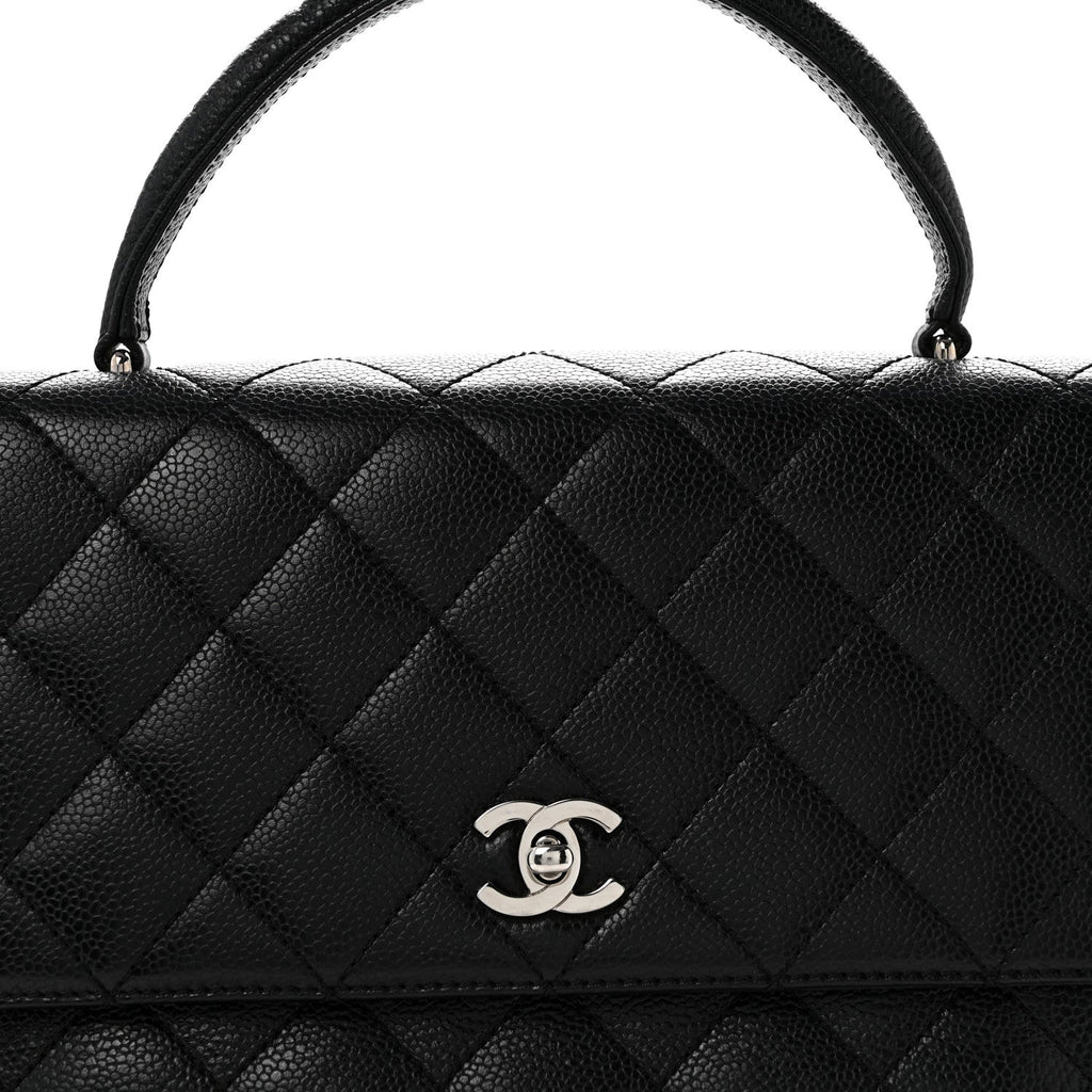 Caviar Quilted Jumbo Kelly Flap Black