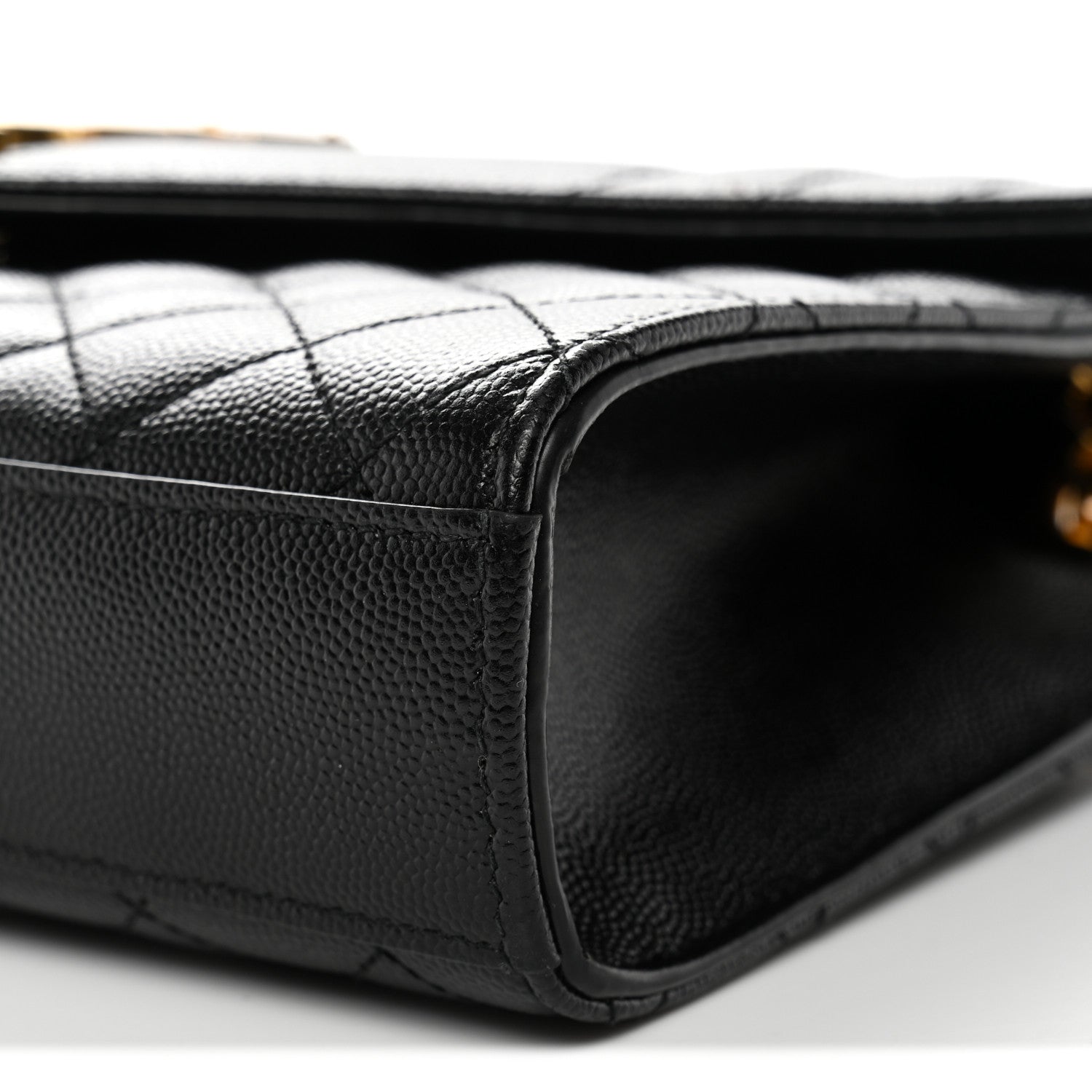 Grain De Poudre Textured Mixed Matelasse Triquilt Medium Monogram Satchel Black Black