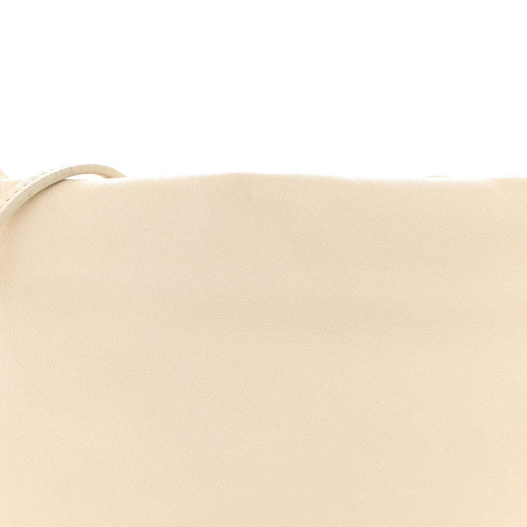 Grained Calfskin Bourse Clutch Ivory