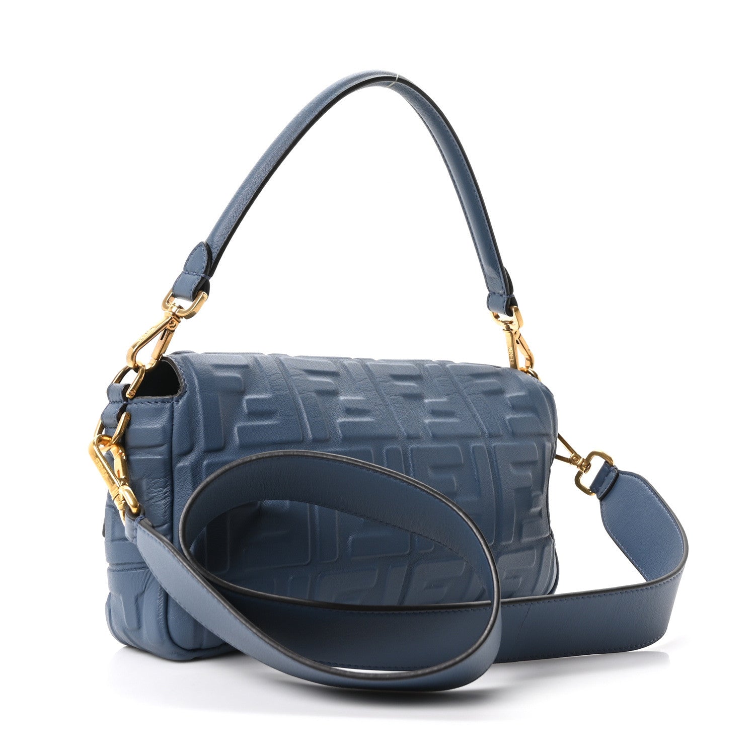 Nappa FF 1974 Embossed Baguette Mirto