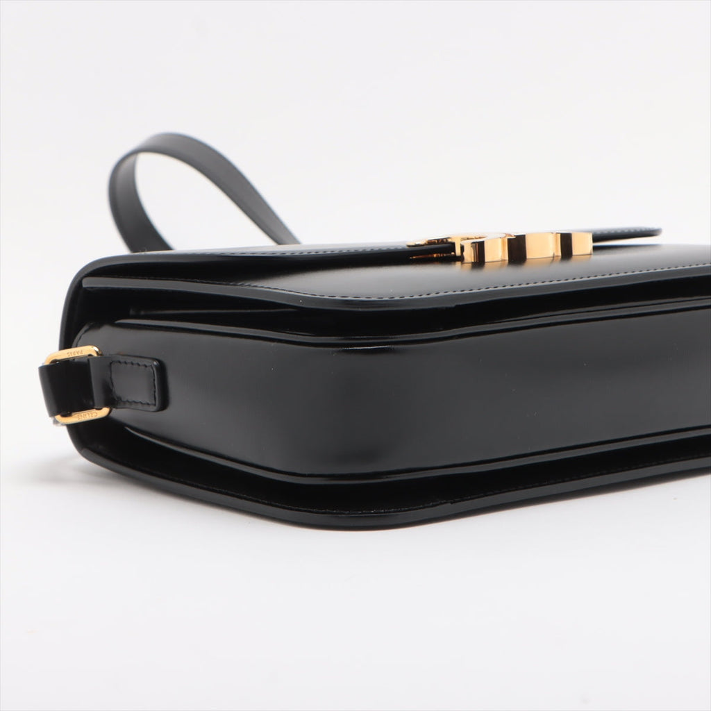 CELINE Triomphe Medium Leather Shoulder bag black