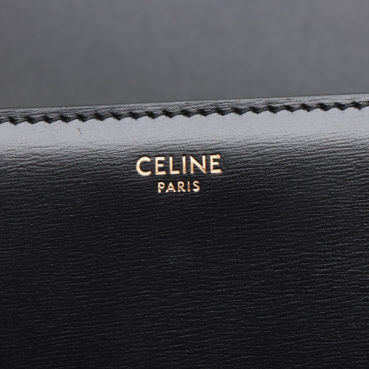 Celine Triomphe Teen Leather Shoulder Bag Black