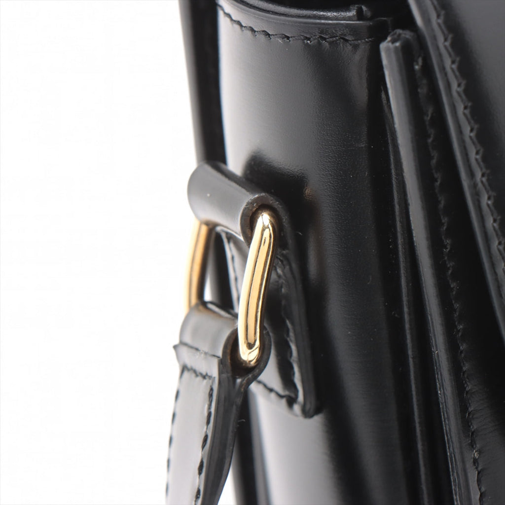 Celine Triomphe Teen Leather Shoulder Bag Black