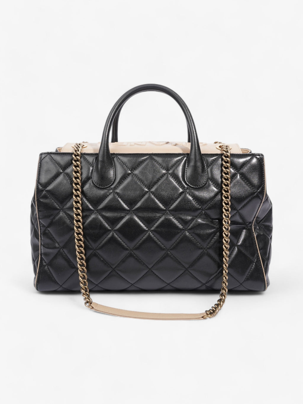 Chanel Portobello Tote Black / Beige Lambskin Leather Small