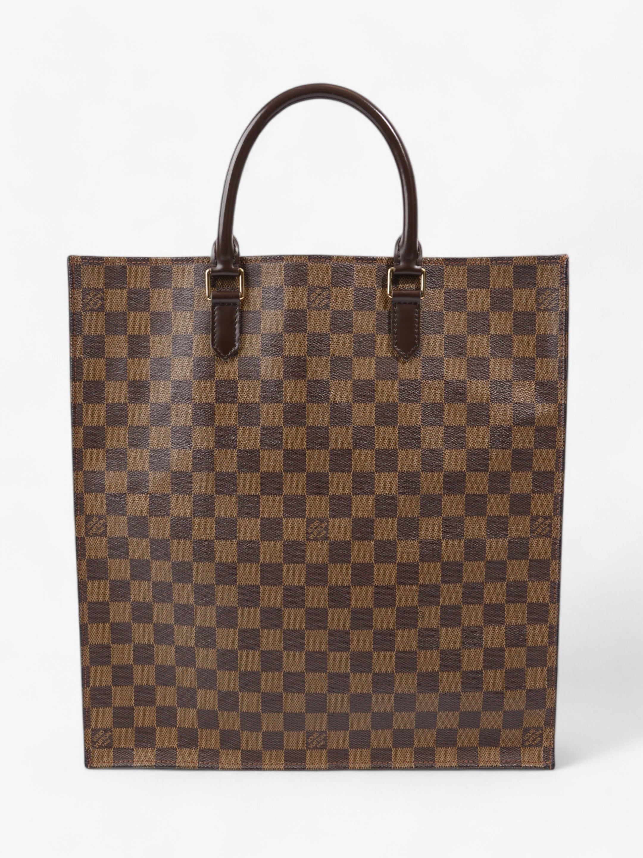 Louis Vuitton Sac Plat Tote Bag Damier Ebene Coated Canvas