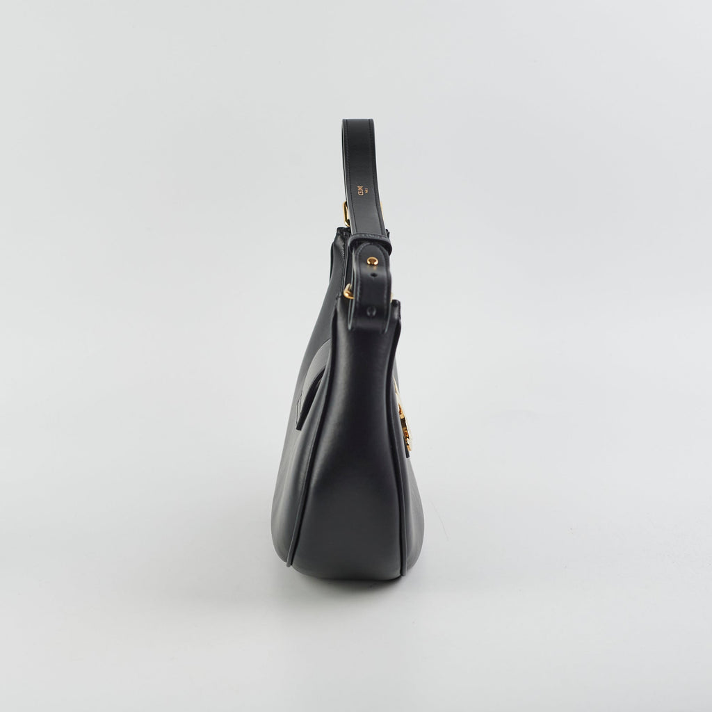 Celine Triomphe Black Calfskin Shoulder Bag