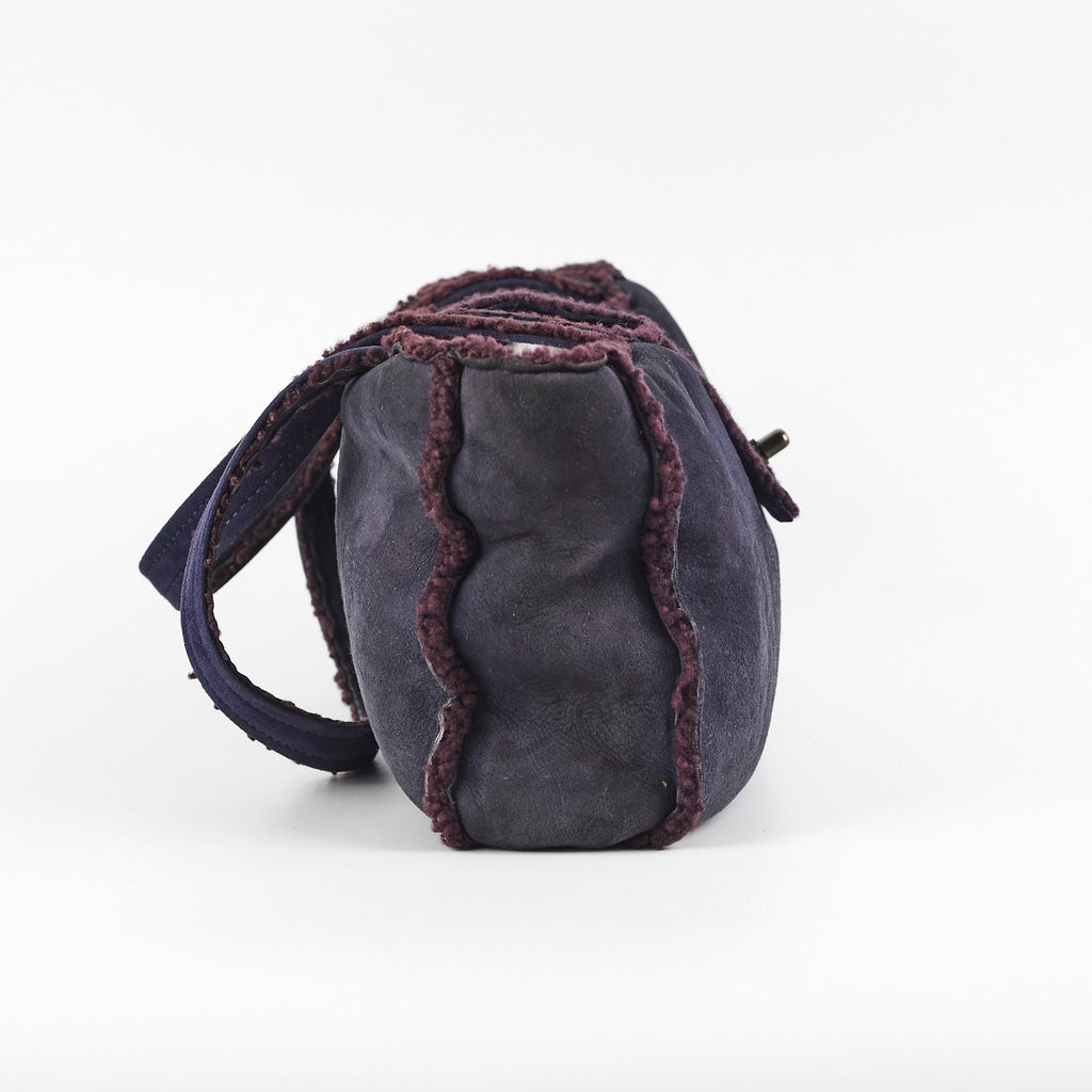 Chanel Vintage Suede Tote Navy