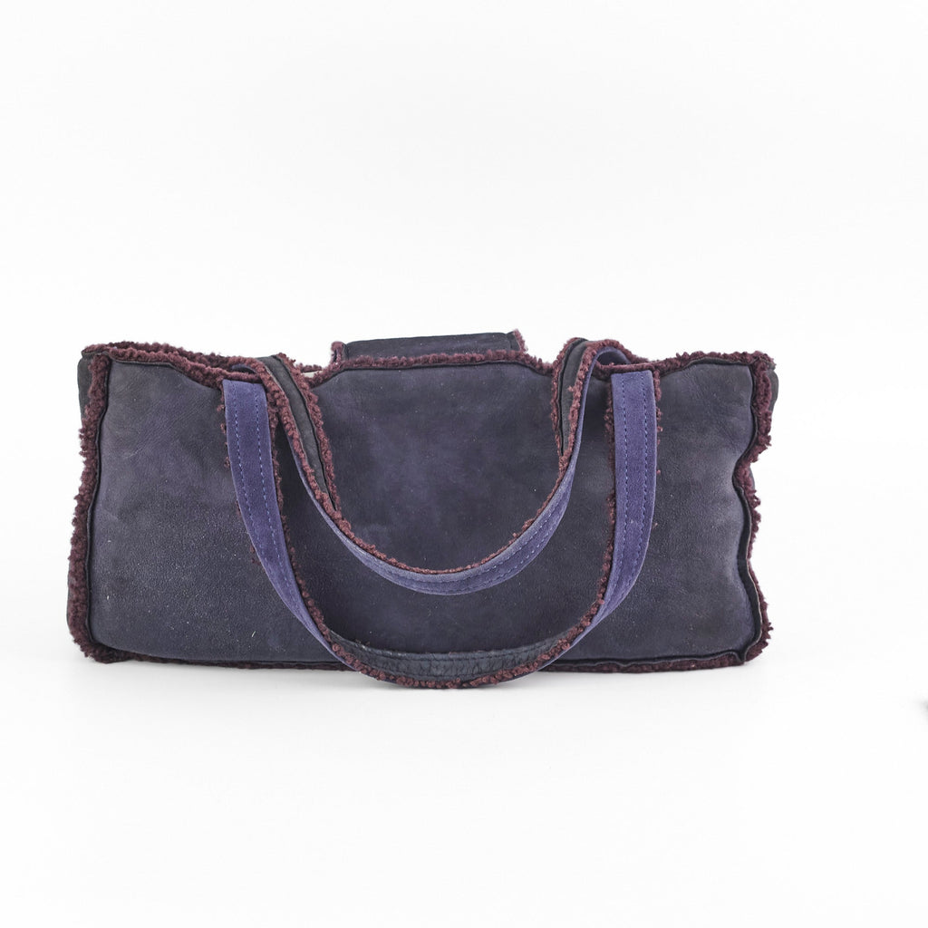 Chanel Vintage Suede Tote Navy